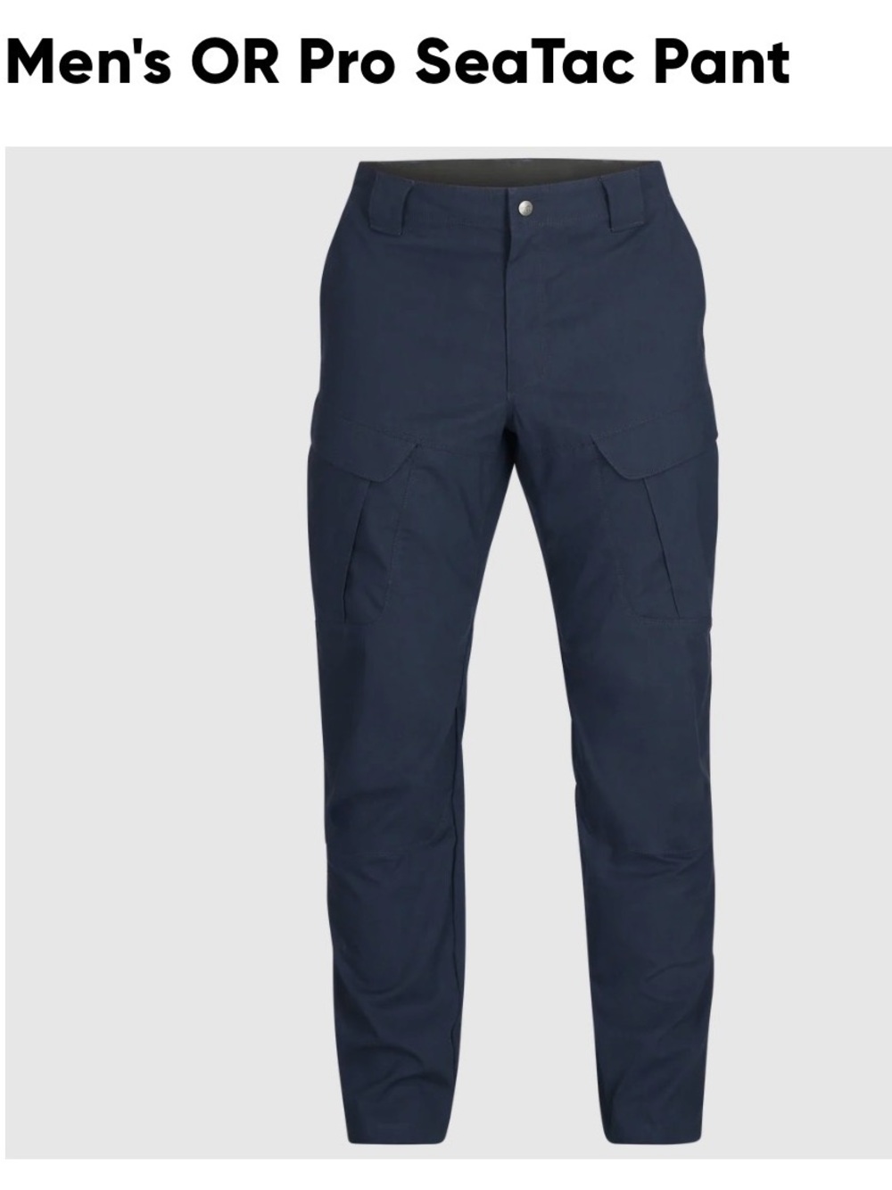 OR Pro SeaTac Tactical Cargo Pants Navy Blue 34 x 30 Work Hike Outdoor Research